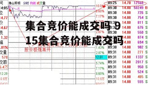 集合竞价能成交吗 915集合竞价能成交吗