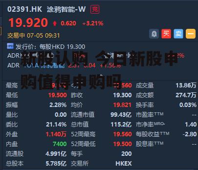 新股认购 今日新股申购值得申购吗