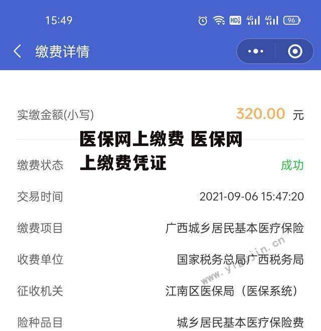 医保网上缴费 医保网上缴费凭证