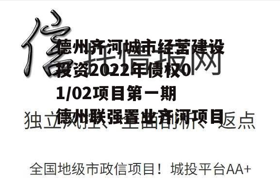 德州齐河城市经营建设投资2022年债权01/02项目第一期 德州联强置业齐河项目