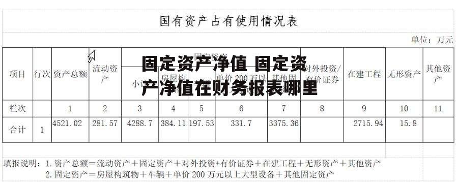 固定资产净值 固定资产净值在财务报表哪里