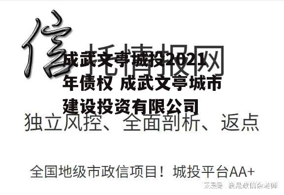 成武文亭城投2021年债权 成武文亭城市建设投资有限公司