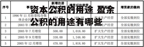 资本公积的用途 盈余公积的用途有哪些