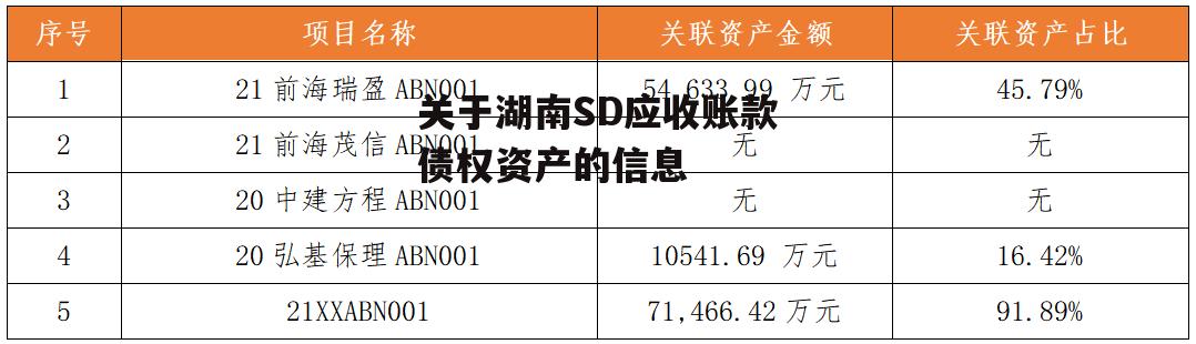 关于湖南SD应收账款债权资产的信息