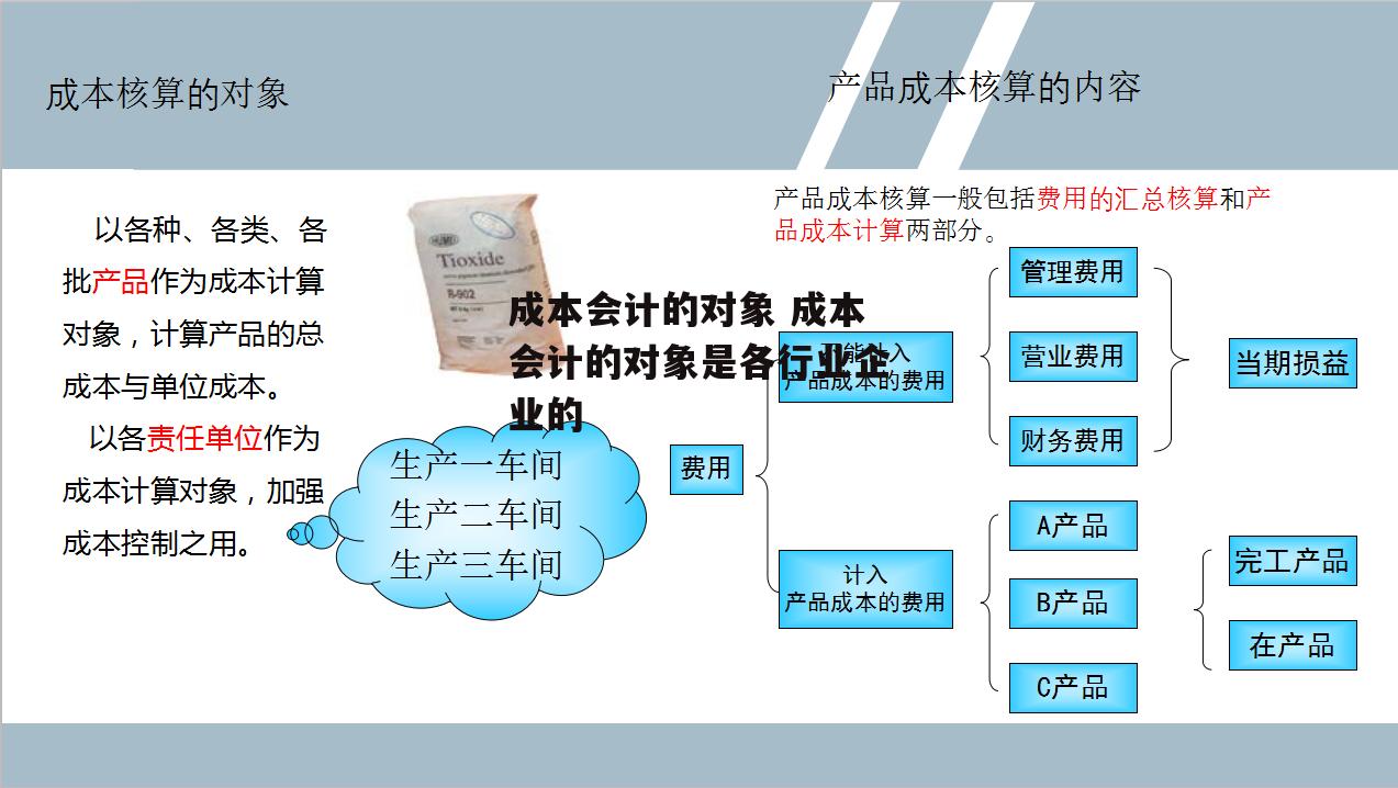 成本会计的对象 成本会计的对象是各行业企业的