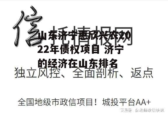 山东济宁惠欣兴农2022年债权项目 济宁的经济在山东排名