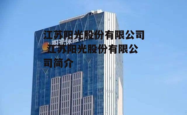 江苏阳光股份有限公司 江苏阳光股份有限公司简介