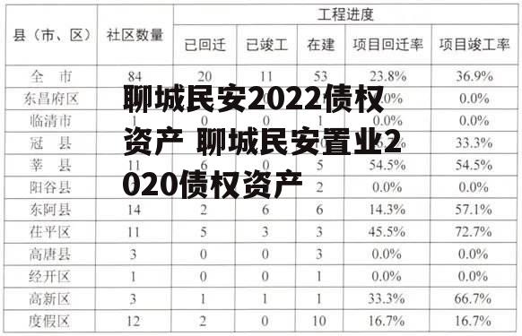 聊城民安2022债权资产 聊城民安置业2020债权资产