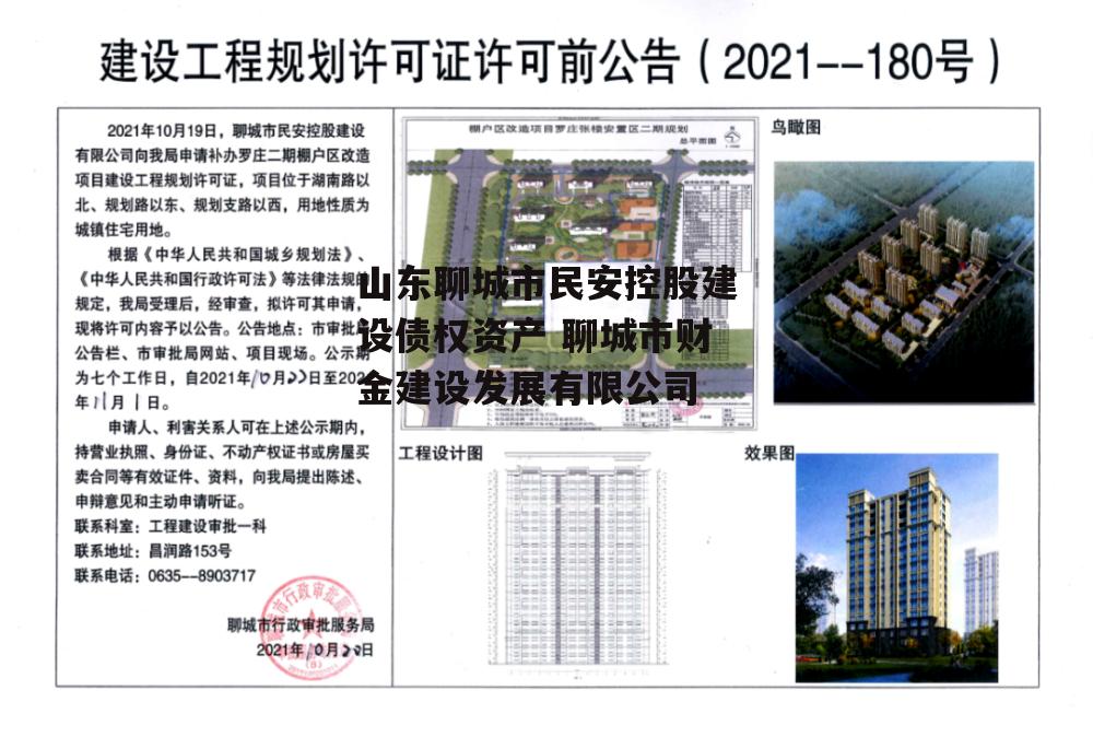 山东聊城市民安控股建设债权资产 聊城市财金建设发展有限公司