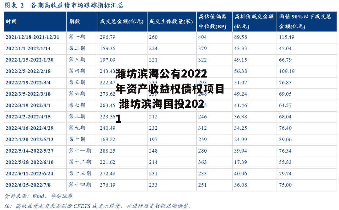 潍坊滨海公有2022年资产收益权债权项目 潍坊滨海国投2021