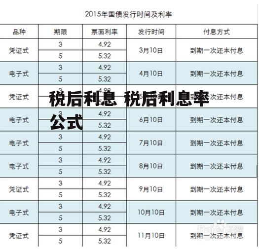 税后利息 税后利息率公式