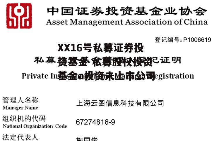 XX16号私募证券投资基金 私募股权投资基金a投资未上市公司