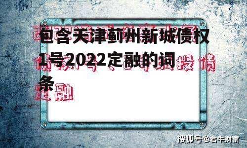 包含天津蓟州新城债权1号2022定融的词条