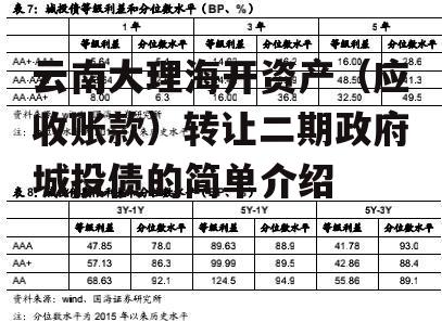 云南大理海开资产（应收账款）转让二期政府城投债的简单介绍