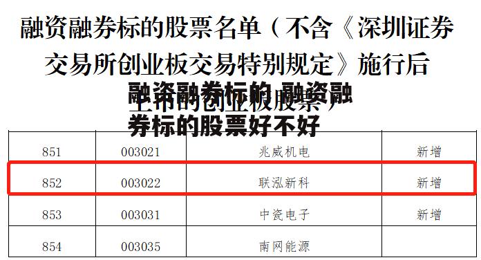 融资融券标的 融资融券标的股票好不好