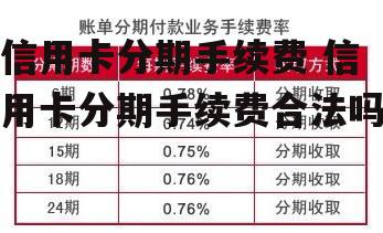 信用卡分期手续费 信用卡分期手续费合法吗