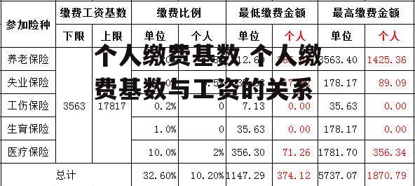 个人缴费基数 个人缴费基数与工资的关系