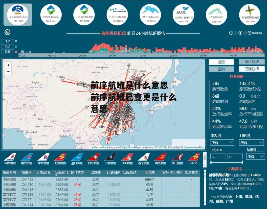 前序航班是什么意思 前序航班已变更是什么意思