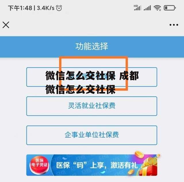 微信怎么交社保 成都微信怎么交社保