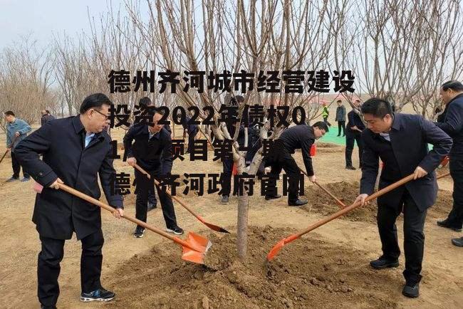 德州齐河城市经营建设投资2022年债权01/02项目第一期 德州齐河政府官网