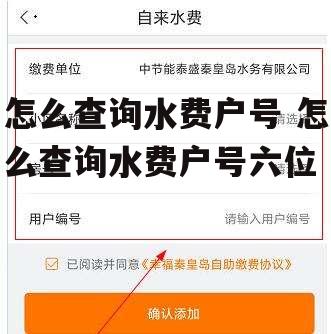 怎么查询水费户号 怎么查询水费户号六位