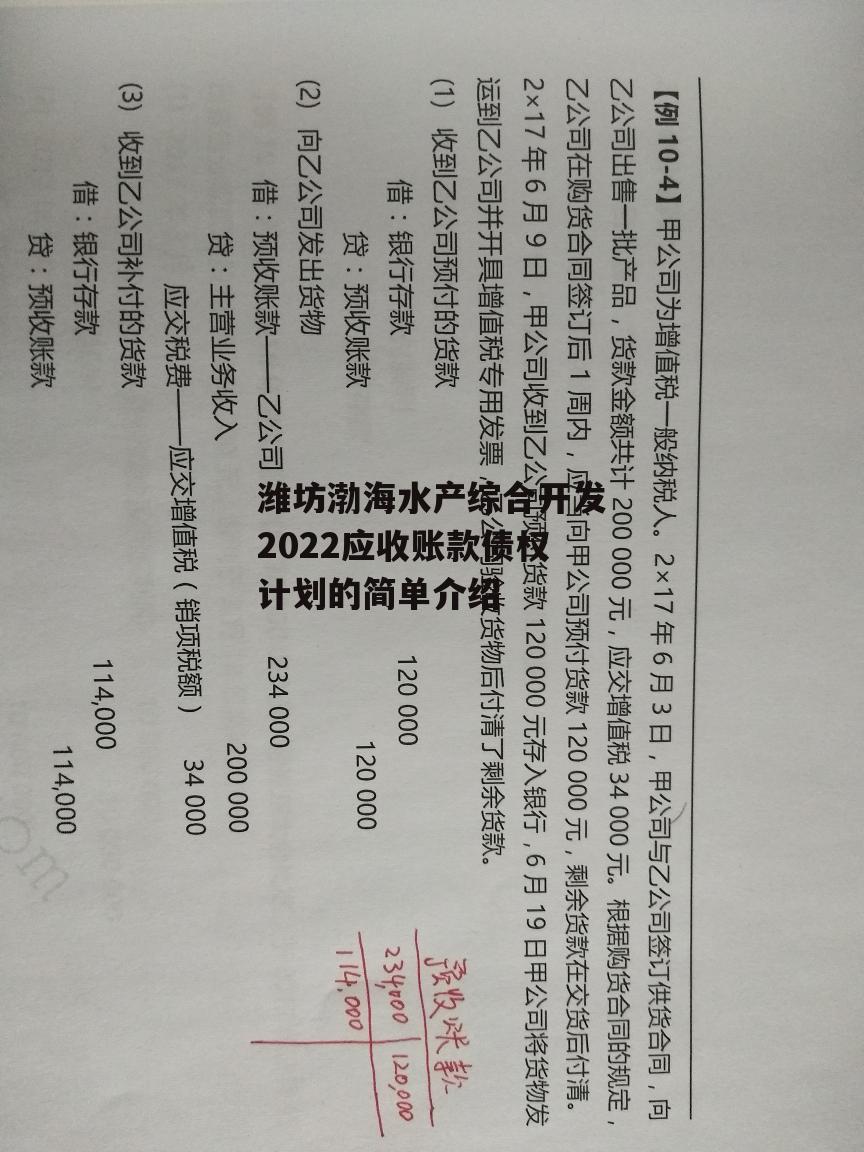 潍坊渤海水产综合开发2022应收账款债权计划的简单介绍