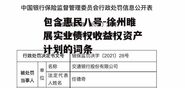 包含惠民八号-徐州睢展实业债权收益权资产计划的词条