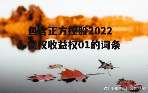 包含正方控股2022债权收益权01的词条