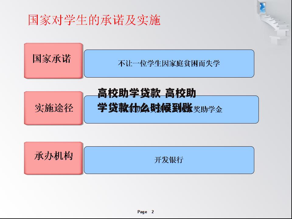 高校助学贷款 高校助学贷款什么时候到账