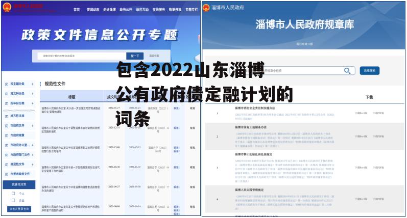 包含2022山东淄博公有政府债定融计划的词条