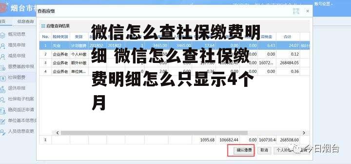 微信怎么查社保缴费明细 微信怎么查社保缴费明细怎么只显示4个月