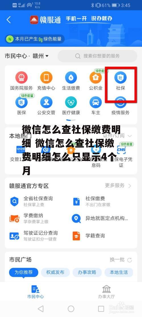 微信怎么查社保缴费明细 微信怎么查社保缴费明细怎么只显示4个月