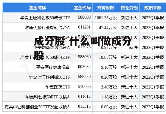 成分股 什么叫做成分股