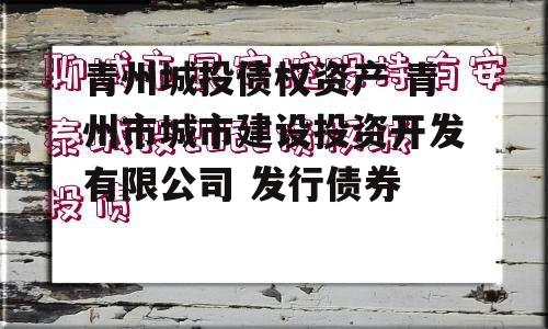 青州城投债权资产 青州市城市建设投资开发有限公司 发行债券