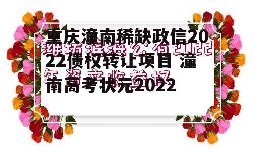 重庆潼南稀缺政信2022债权转让项目 潼南高考状元2022