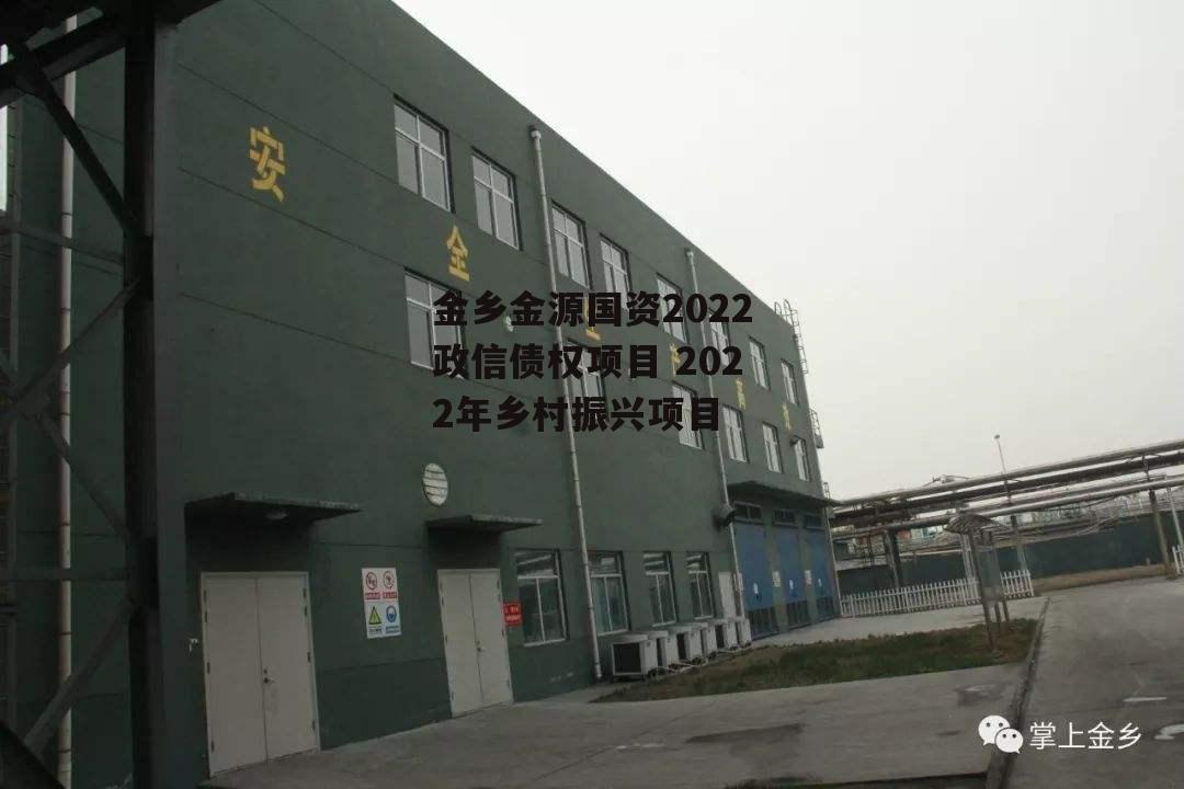 金乡金源国资2022政信债权项目 2022年乡村振兴项目