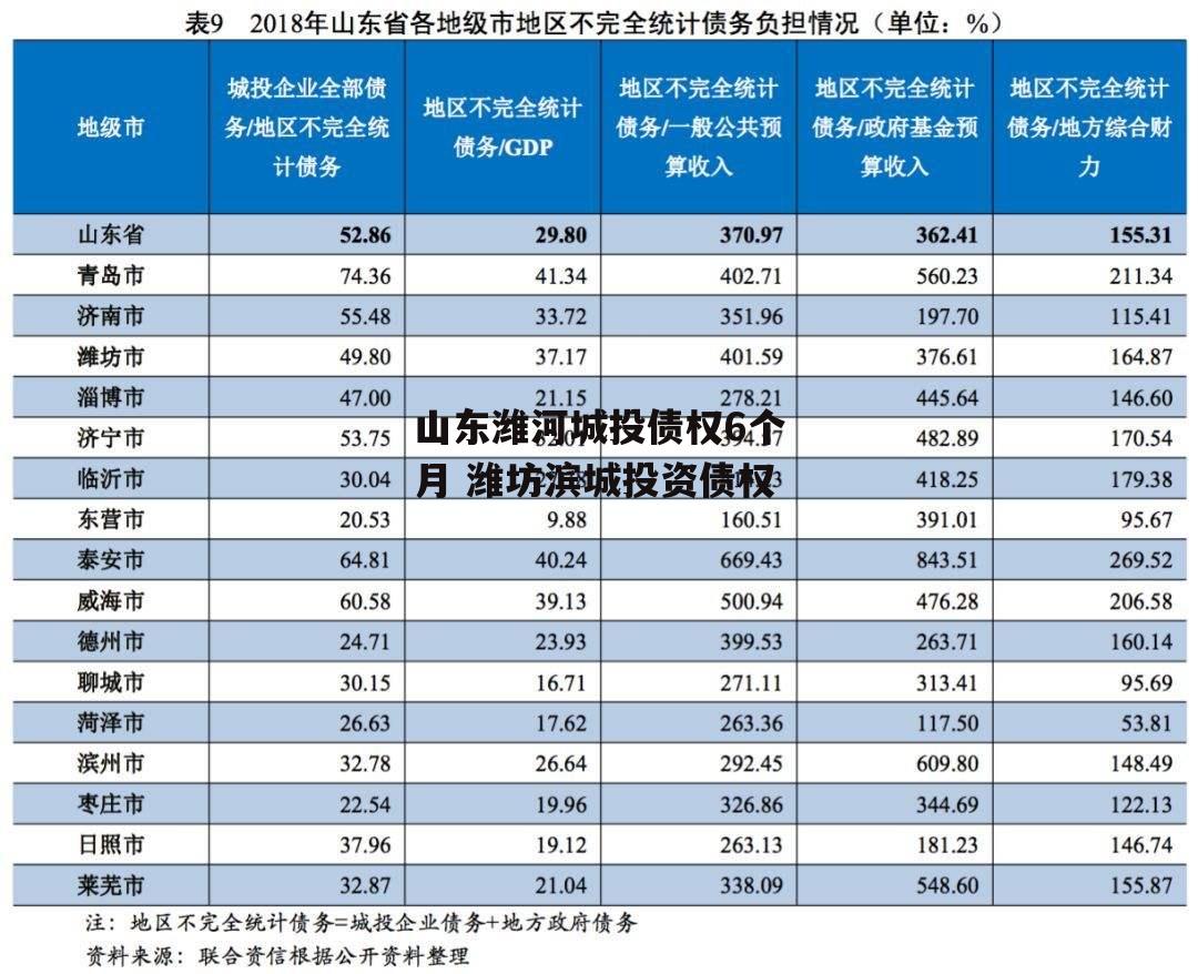 山东潍河城投债权6个月 潍坊滨城投资债权