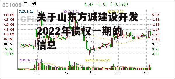 关于山东方诚建设开发2022年债权一期的信息