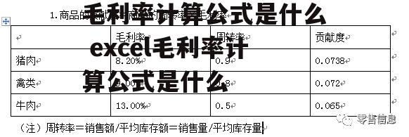 毛利率计算公式是什么 excel毛利率计算公式是什么