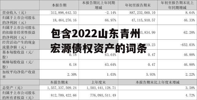 包含2022山东青州宏源债权资产的词条