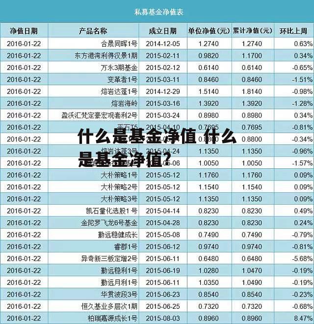 什么是基金净值 什么是基金净值?