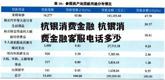 杭银消费金融 杭银消费金融客服电话多少