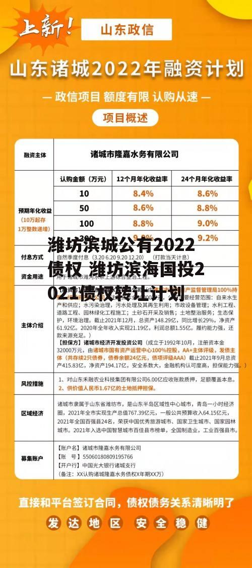 潍坊滨城公有2022债权 潍坊滨海国投2021债权转让计划