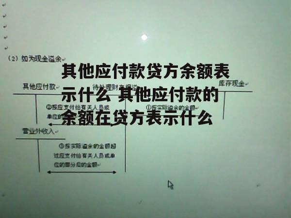 其他应付款贷方余额表示什么 其他应付款的余额在贷方表示什么