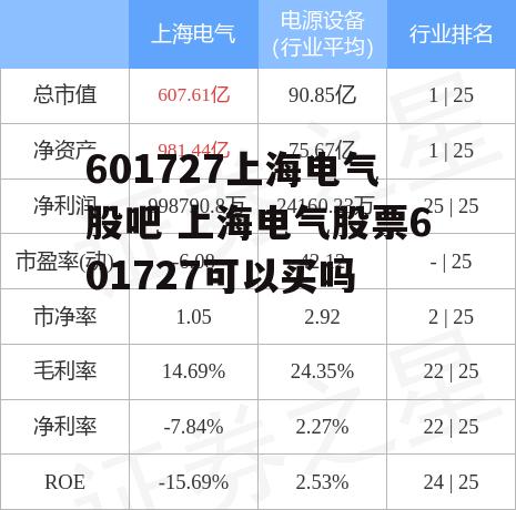 601727上海电气股吧 上海电气股票601727可以买吗