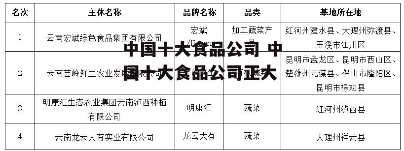 中国十大食品公司 中国十大食品公司正大