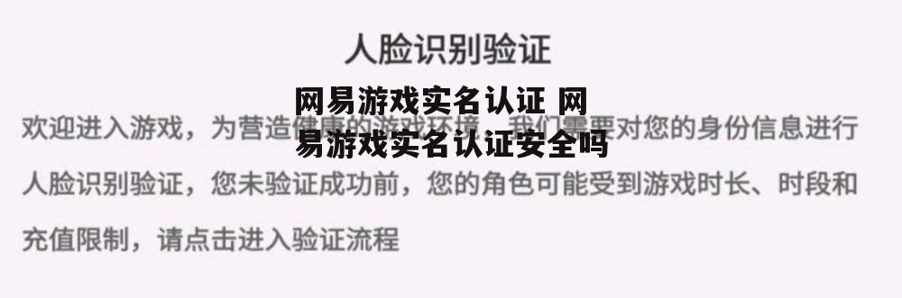 网易游戏实名认证 网易游戏实名认证安全吗