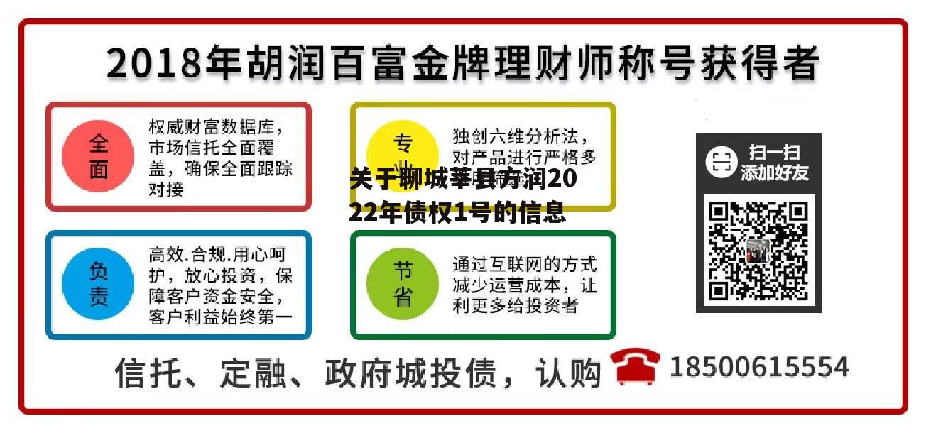 关于聊城莘县方润2022年债权1号的信息