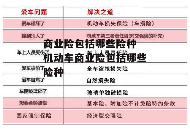 商业险包括哪些险种 机动车商业险包括哪些险种