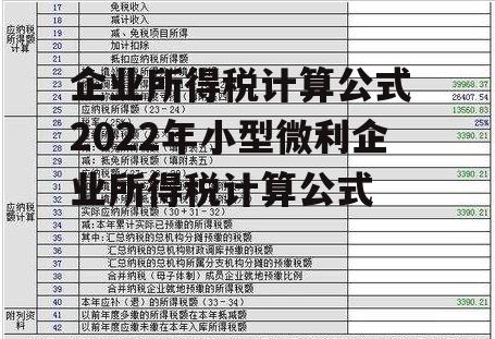 企业所得税计算公式 2022年小型微利企业所得税计算公式